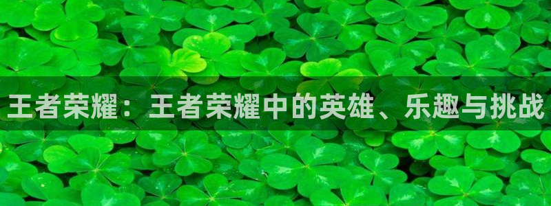 蓝冠娱乐平台登录线路：王者荣耀：王者荣耀中的英雄、乐趣与挑战